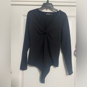 Abercrombie & Fitch Black Long Sleeve Bodysuit